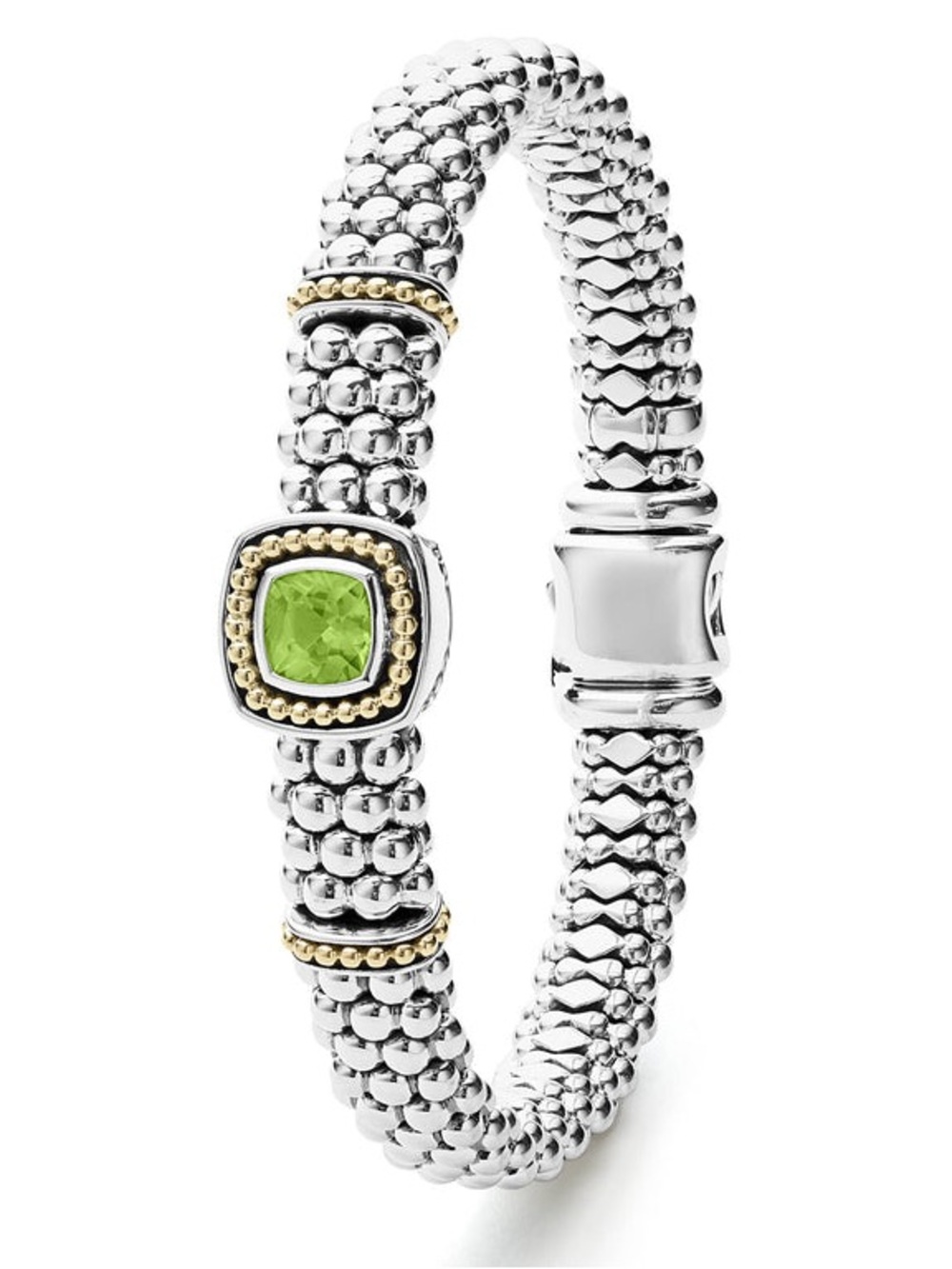 LAGOS 18K Yellow Gold & Sterling Silver Peridot Caviar Bracelet - Picture 13 of 16
